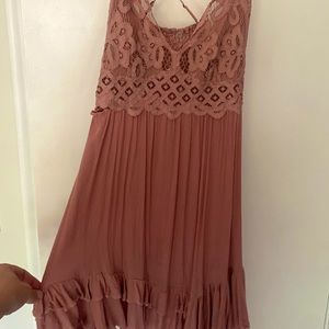 Free People Adella slip in dark rose